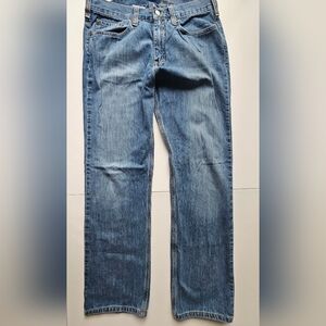 Carhartt Men's Blue Medium Wash Jeans Relaxed Straight Size 33X34